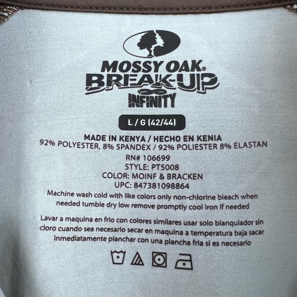 Mossy Oak shirt men’s Large Break up infinity, Camouflage, pull over quarter zip - Picture 6 of 10